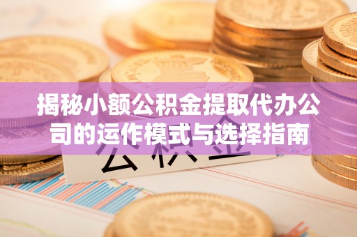 郧西揭秘小额公积金提取代办公司的运作模式与选择指南